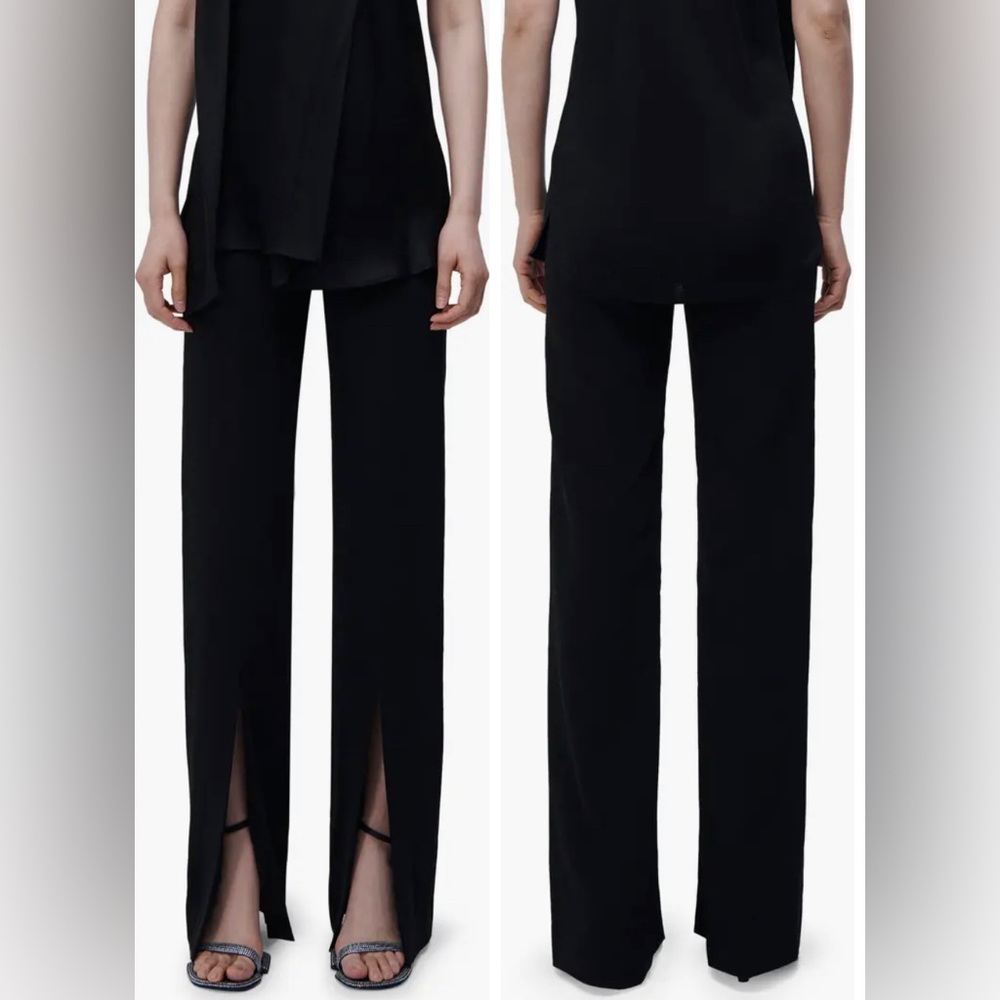 Jonathan Simkhai Split Front Black Trousers - image 1